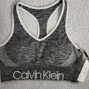 Calvin Klein Gray and White Sports Bra Intimates